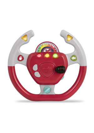 Battat  Geared to Steer Interactive Driving Wheel  Portable Pretend Play Toy Steering Wheel for Kids 2 years +
