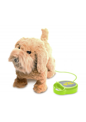 Meva PawPals Kids Walking and Barking Puppy Dog Toy Pet with Remote Control Leash ... (Brown)