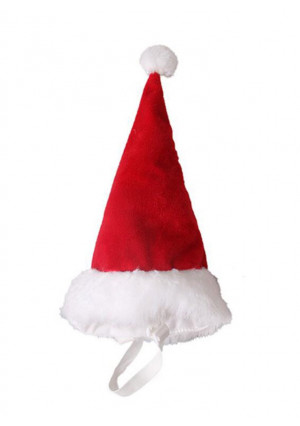 ANIAC Children Large Pet Costume Red Christmas Hat Pointed Xmas Cap for Kids Big Dogs