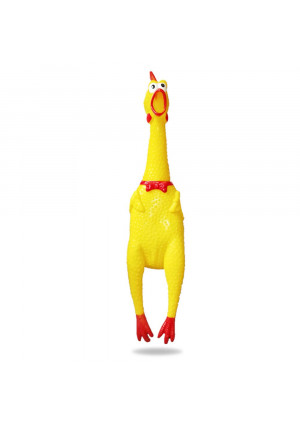 Screaming Shrilling Squeeze Chicken Toy Christmas Gift Rubber Squawking Chicken 15 Inches Stress Relief Toy Anti-anxiety/Depression Toy Dog Toy Novelty Gift Gag Toys Practical Jokes