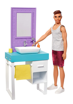 Barbie Ken Shaving and Bathroom Playset