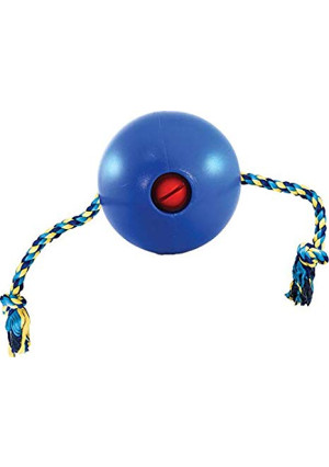 Ethical Dog-Tuggo Ball with Rope- Blue 4 Inch