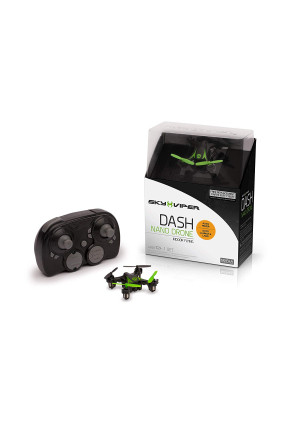 Sky Viper Dash Nano Drone, Black/Green, 2 x 2 x 0.75