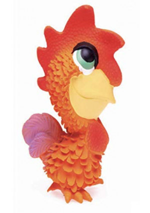 Rooster Sensory Dog Toy. 100% Natural Rubber (Latex). Lead-Free and Chemical-Free. Complies to Same Safety Standards as Children's Toys. Soft and Squeaky. Best Dog Toy for Medium and Puppy Dog.