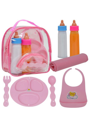 The New York Doll Collection Baby Doll Accessories, Doll Magic Bottles and Doll Feeding Set in A Bag