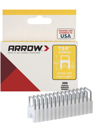 Arrow Fastener 591168 1/4-Inch T59 Insulated Staple, Clear, Single Pack