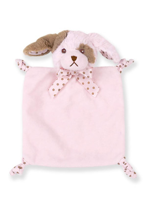 Bearington Pink Puppy Blankie Wee Wiggles