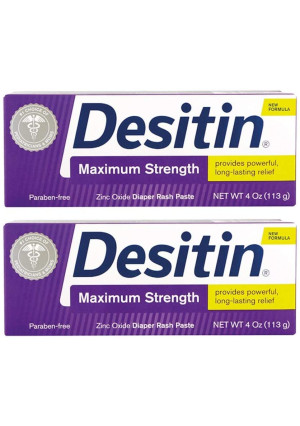 DESITIN Maximum Strength Diaper Rash Paste 4 Ounce (Pack of 2)