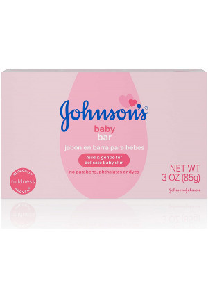 Johnson's Baby Soap Bar Gentle for Baby Bath and Skin Care, Hypoallergenic, 3 oz