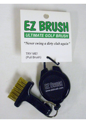 EZ Brush Ultimate Golf Brush Black Clip On Club Cleaning Tool New