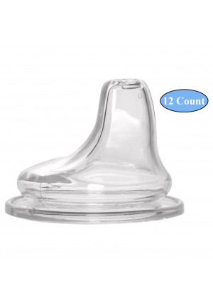 12 Pack NUK Replacement Spouts - Clear Soft Silicone