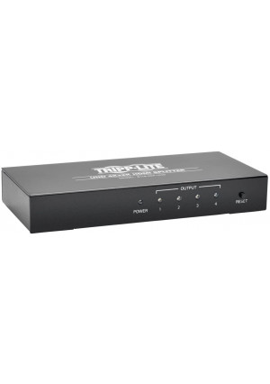 Tripp Lite 4-Port 4K HDMI Splitter, 1 In 4 Out, Ultra HD (UHD) Video and Audio (B118-004-UHD),Multicolor