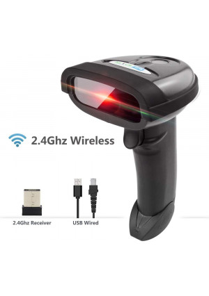 NETUM Wireless Barcode Scanner, 2 in 1 2.4G Wireless and USB Wired 1D Laser Barcode Reader Handheld Bar Code Reader Cordless Rechargeable Bar Code Scanner for Computer MAC Laptop NT-1698W