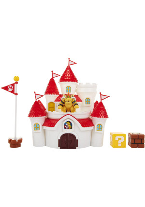 Nintendo Super Mario Mushroom Kingdom Castle Playset with Exclusive 2.5 Bowser Figure