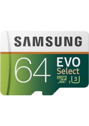 Samsung (MB-ME64GA/AM) 64GB 100MB/s (U3) MicroSDXC EVO Select Memory Card with Full-Size Adapter