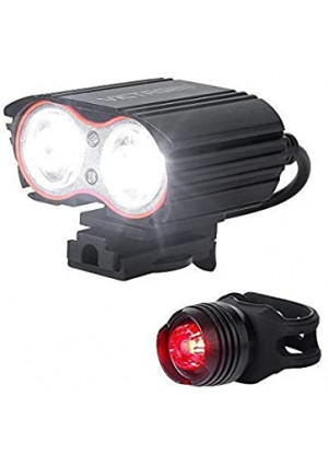 victagen Bike Light,Bicycle Front and Tail Light,Super Bright 2400 Lumens,Rechargeable Bike Headlight Waterproof LED Front and Rear Light, Easy to Mount Fits Mountain Road Bike Kids Men Cycling Commuter