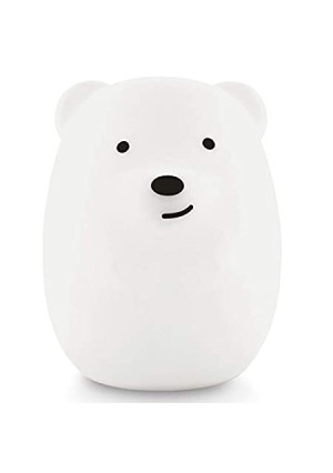 Lumipets Bear Night Light for Kids Cute Silicone LED Animal Baby Nursery Nightlight Which Changes Color by Tap - Portable and Rechargeable Gift Lamps for Toddler and Kids Bedroom