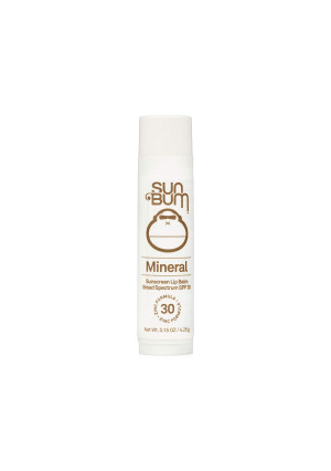 Sun Bum SPF 30 Mineral Sunscreen Lip Balm | Vegan and Reef Friendly (Octinoxate and Oxybenzone Free) Broad Spectrum Natural Lip Care with UVA/UVB Protection | .15 oz