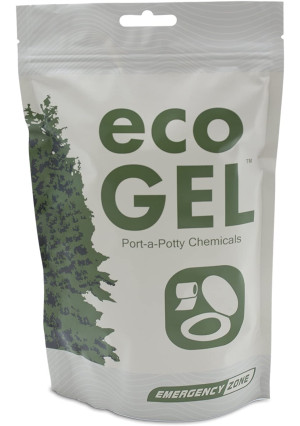 Eco Gel Port-A-Potty and Emergency Toilet Chemicals, Eco-Friendly Liquid Waste Gelling and Deodorizing Powder. Available in Single, 2, 3, 4, 30, and Case Packs