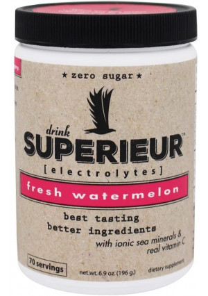 Superieur Electrolytes - Electrolyte Hydration Powder, Watermelon, 70 Servings - Keto Friendly, Non-GMO, Zero Sugar, Vegan