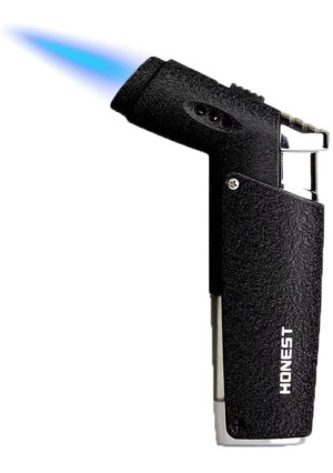 GOLDNCONN Jet Torch Cigar Lighter, Strong Flame Windproof Butane Fuel Cigarette Lighter (Black) (Black)