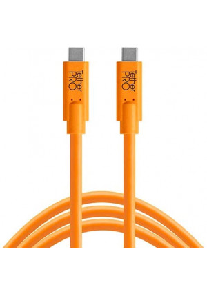 TetherPro USB-C to USB-C 3' (0.9m), High-Visibility Orange
