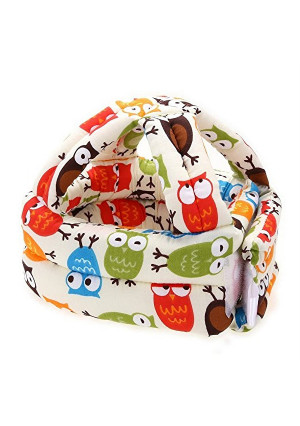 IUME Toddler Baby Safety Helmet Children Headguard Infant Protective Harnesses Cap Adjustable Printed Head Guard Head Protector Cute Owl