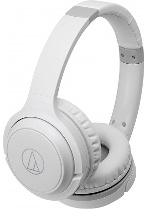 Audio-Technica ATH-S200BTWH Bluetooth Wireless On-Ear Headphones with Built-In Mic and Controls, White