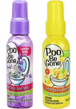 Poo Be Gone Toilet Spray 1.85oz - Before You Go Toilet Bathroom Deodorizer 2 pack (Lavender and Citrus)