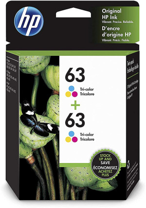 HP 63 | 2 Ink Cartridges | Tri-Color | F6U61AN, 1VV67AN#140