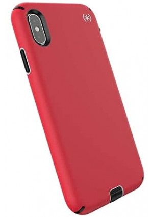 Speck Products Compatible Phone Case for Apple iPhone XS Max, Presidio Sport Case, Heartrate Red/Sidewalk Grey/Black