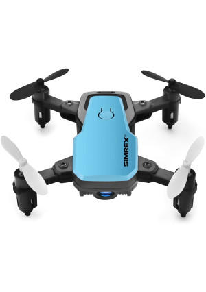 SIMREX X300C 8816 Mini Drone RC Quadcopter Foldable Altitude Hold Headless RTF 360 Degree FPV Video WiFi 720P HD Camera 6-Axis Gyro 4CH 2.4Ghz Remote Control Super Easy Fly for Training (Blue)