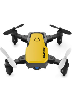 SIMREX X300C 8816 Mini Drone with Camera WiFi HD FPV Foldable RC Quadcopter Rtf 4CH 2.4Ghz Remote Control Headless [Altitude Hold] Super Easy Fly for Training - Yellow