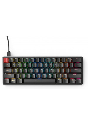 Glorious Modular Mechanical Gaming Keyboard - 60% Compact Size (61 Key) - RGB LED Backlit, Brown Switches, Hot Swap Switches (Black)(GMMK-Compact-BRN)