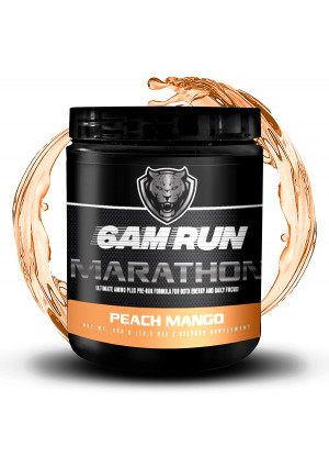 6AM RUN Marathon Run - Pre Workout Powder for Running and Essential Amino Energy Powder - Pre Workout No Jitters - Keto Pre Workout Powder - Vegan Pre Workout Powder - Peach Mango - 40 Scoops