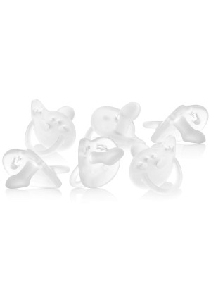 Evenflo Feeding Balance Plus Stage 2 Orthodontic Baby, Newborn and Infant Pacifier - Developed with Pediatric Feeding Specialists - 6 Months+, Clear (Pack of 6)