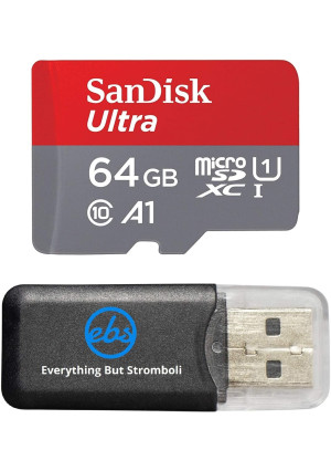 SanDisk 64GB Ultra Micro SDXC Memory Card Bundle Works with Samsung Galaxy A6, A6+, A8, A8 Star Phone UHS-I Class 10 (SDSQUAR-064G-GN6MN) Plus Everything But Stromboli (TM) Card Reader