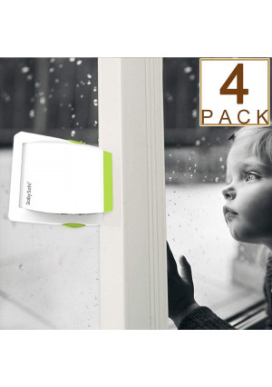 4 Pack Sliding Glass Door Locks for Child Safety, Baby Proof Closets, Sliding Window Locks, with Strong Adhesive Tape, No Screws or Drills, Easy Clean