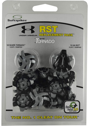 SOFTSPIKES Ua/Silver Tornado Fast Twist 3.0 Clamshell Golf Cleats 18 Count