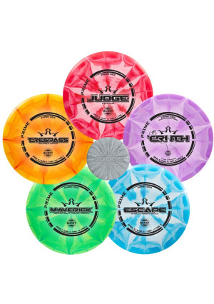 Dynamic Discs Prime Burst Disc Golf Starter Set | Trespass Distance Driver | Maverick Fairway Driver | Escape Fairway Driver | EMAC Truth Midrange | Judge Disc Golf Putter | Colors Will Vary