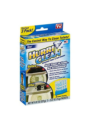 Hurriclean Deluxe 3-Pack New and Improved Automatic Toilet Tank Cleaner No Scrubbing