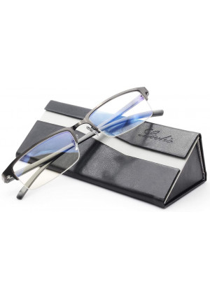 livho Blue Light Blocking Glasses,Transparent Lens,Computer Glasses,Anti Eyestrain/Anti Scratch/Anti UV Ray,Sleep Better for Women Men (Gun)