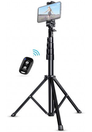 Selfie Stick Tripod, UBeesize 51" Extendable Tripod Stand with Bluetooth Remote for iPhone and Android Phone, Heavy Duty Aluminum, Lightweight