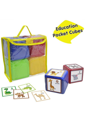 Godery DIY Education Playing Game Dice, Pocket Cubes for Teaching - Set of 4