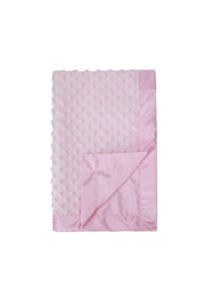 Pro Goleem Baby Soft Minky Dot Blanket with Silky Satin Backing Gift for Girls Best for SummerPink, 30'' x 40''