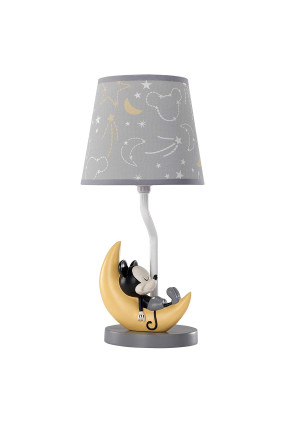 Lambs and Ivy Disney Baby Mickey Mouse Lamp with Shade and Bulb, Gray/Yellow