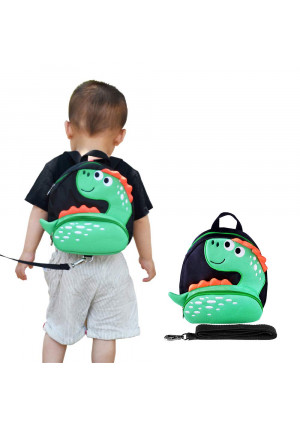 Toddler Backpack with Anti-Lost Harness Small Dinosaur Backpack Safety Leash for Boys and Girls Age 1-2 Years Old ...