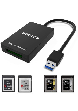 Upgraded VersionCateck XQD Card Reader, 5Gpbs Super Speed USB 3.0 xqd memory card reader, Compatible with Sony G/M Series USB Mark XQD Card, Lexar 2933x/1400x USB Mark XQD Card, Support Windows/Mac
