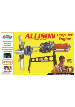 Allison Prop Jet Aircraft Engine STEM Plastic Model Kit 1/10 Atlantis Toy and Hobby