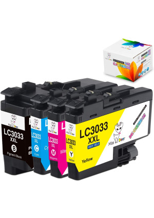 MS Deer Upgraded LC3033 Ink Cartridges, Replacement for Brother LC3033XXL LC3033 LC3035XXL LC3035 Work for Brother MFC-J995DW MFC-J805DW MFC-J815DW (1Black, 1Cyan, 1Magenta, 1Yellow) 4 Pack